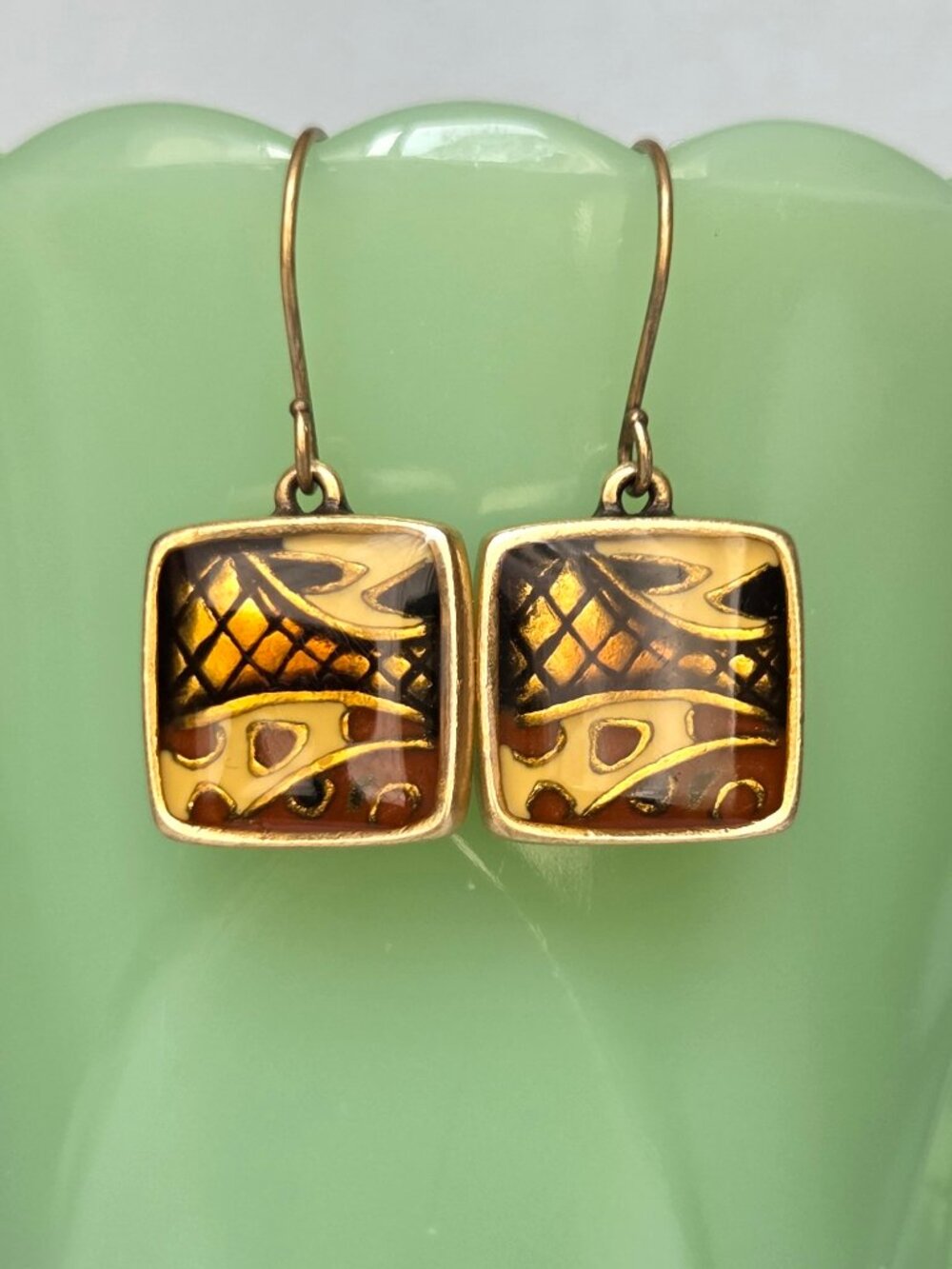 CHICO'S Square Abstract Cloisonne Earrings